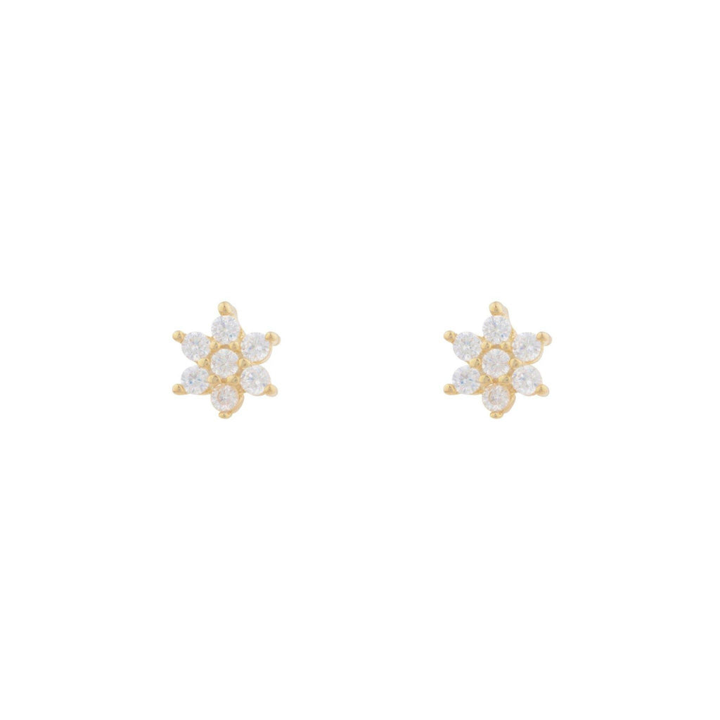 Daisy Pave Stud Earring | 18k Gold Jewelry – Taylor Adorn